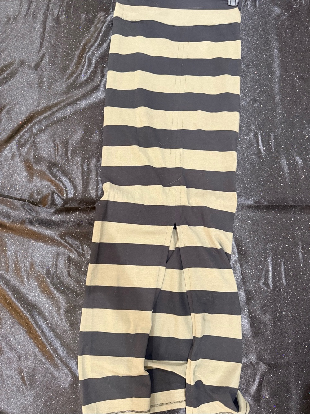 Free People Striped Knit Maxi Skirt Black Olive Bodycon Boho Festival Women’s - Picture 5 of 5